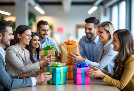 Professionelt billede af gaveidéer til medarbejdere, inspirerende og elegant uden tekst.